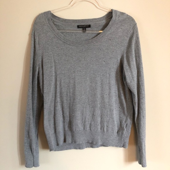 Banana Republic Crewneck Sweater Medium Beaded - Picture 2 of 7